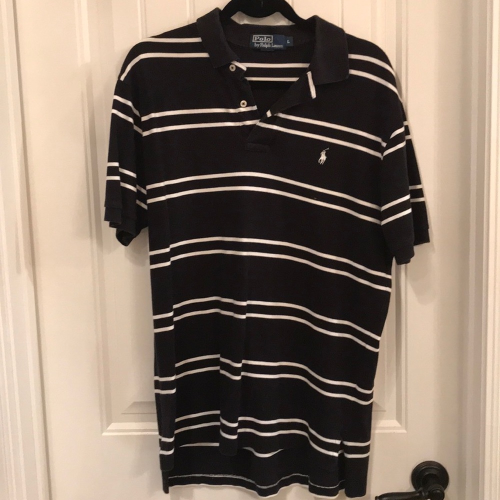 Black Stripe Men’s Polo - Large
